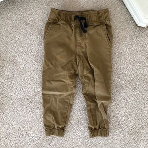 “Tan cumin” woven tucker + tate jogger pants 2T